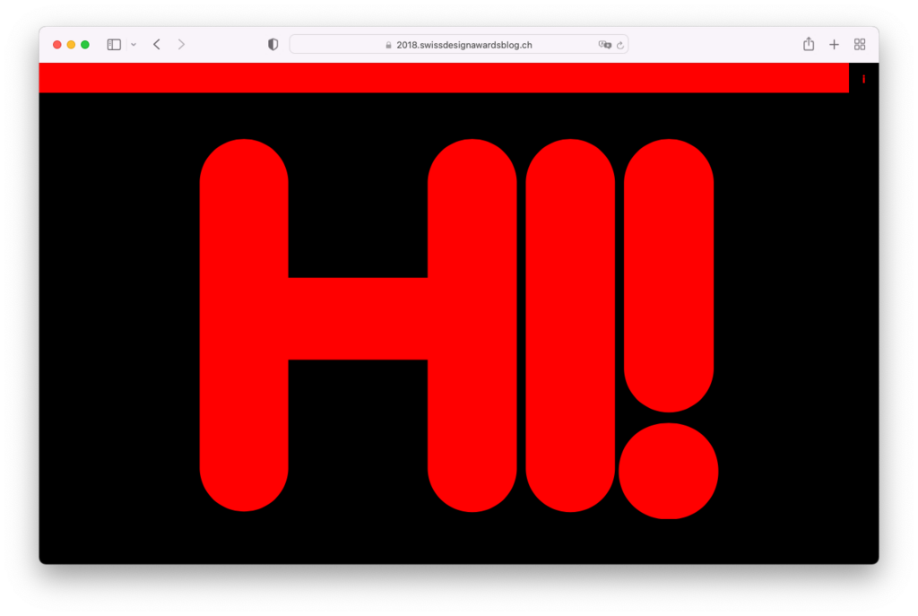 Swiss Design Awards Website - © Dual Room