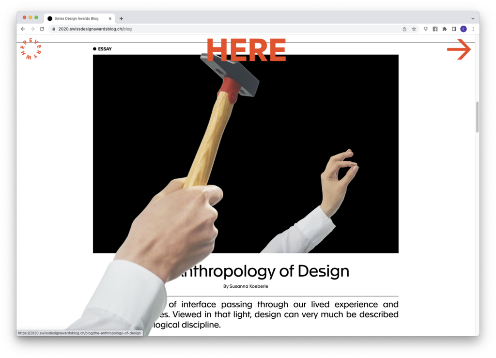 Swiss Design Awards Website - © Dual Room